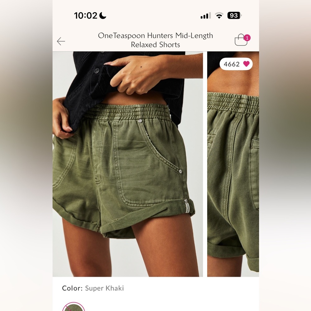 Free People x OneTeaspoon Hunters Mid-Length Relaxed Shorts
